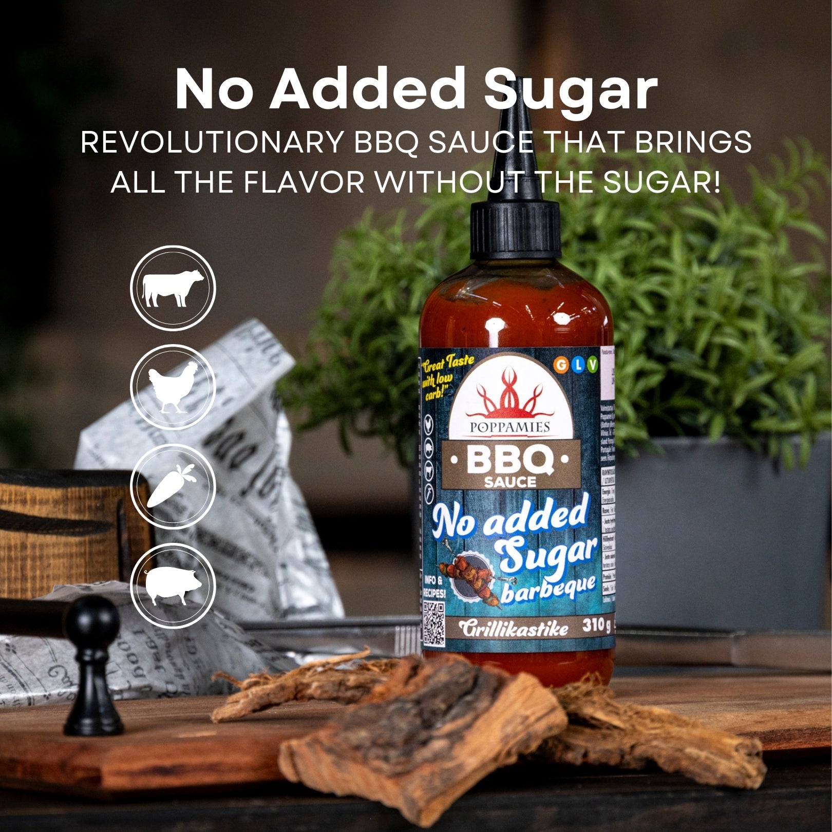 Poppamies BBQ Sauce No Added Sugar Barbeque