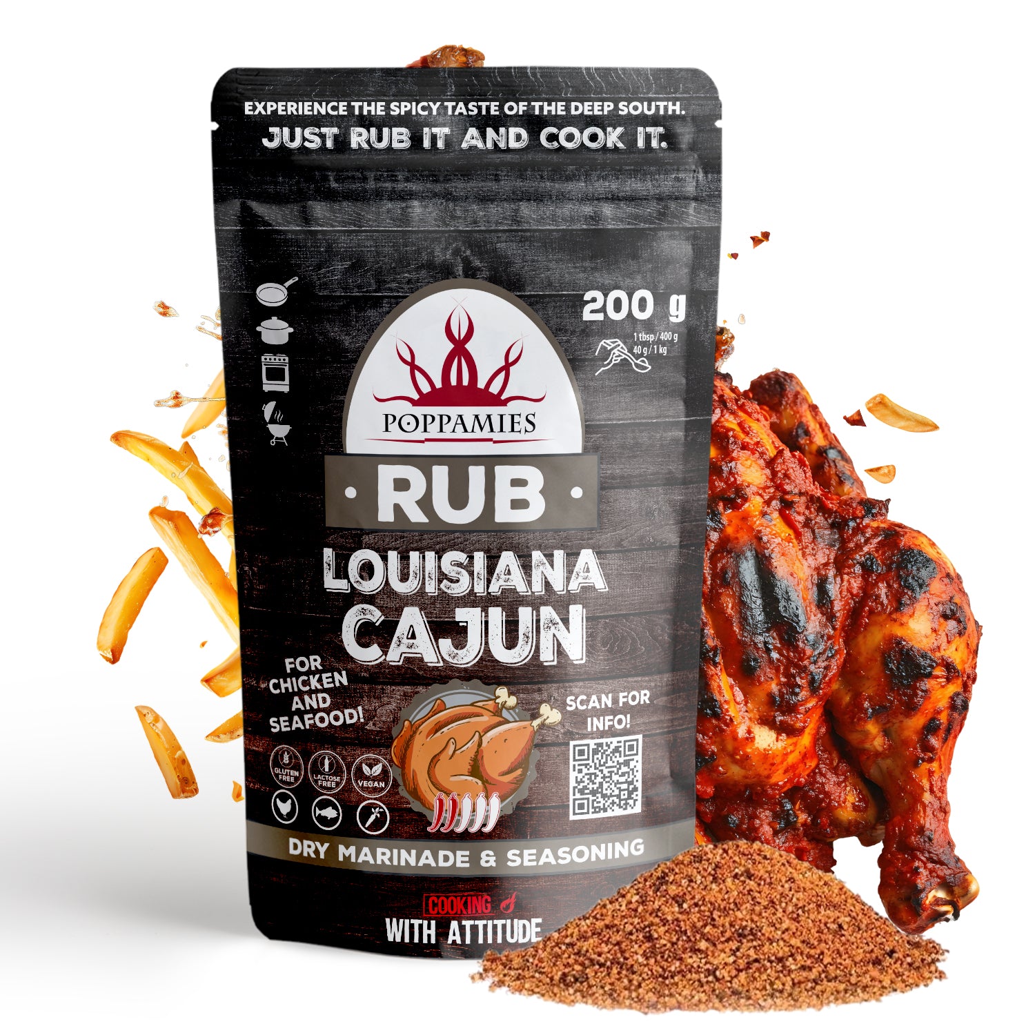 Poppamies Cajun Food Seasoning Rub