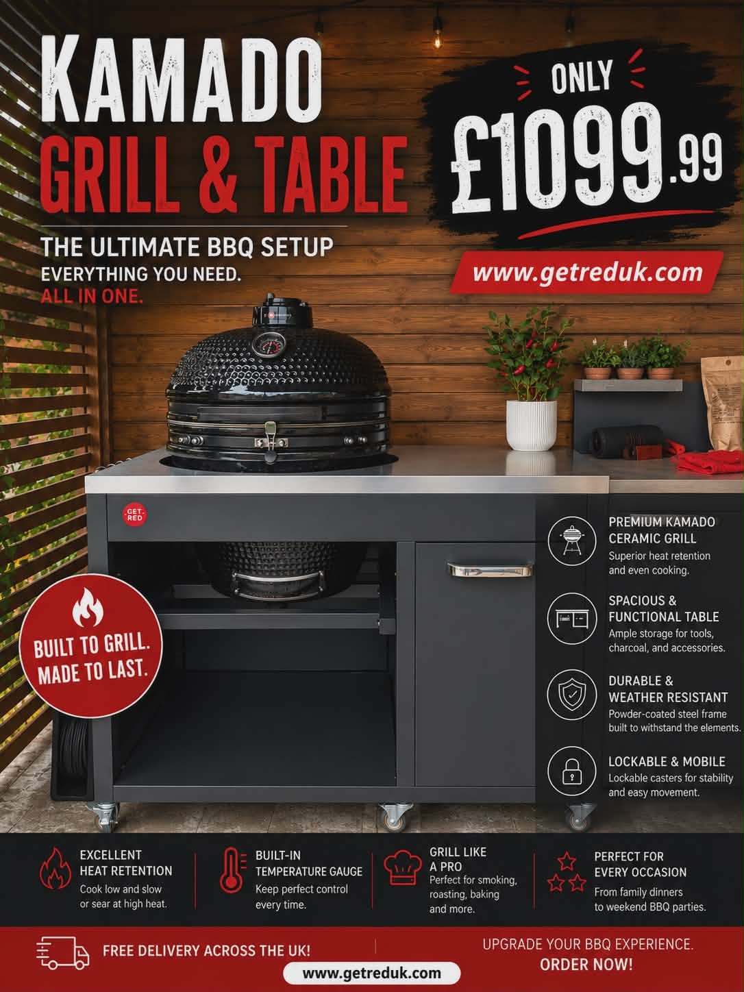 Kamado Grill and Table