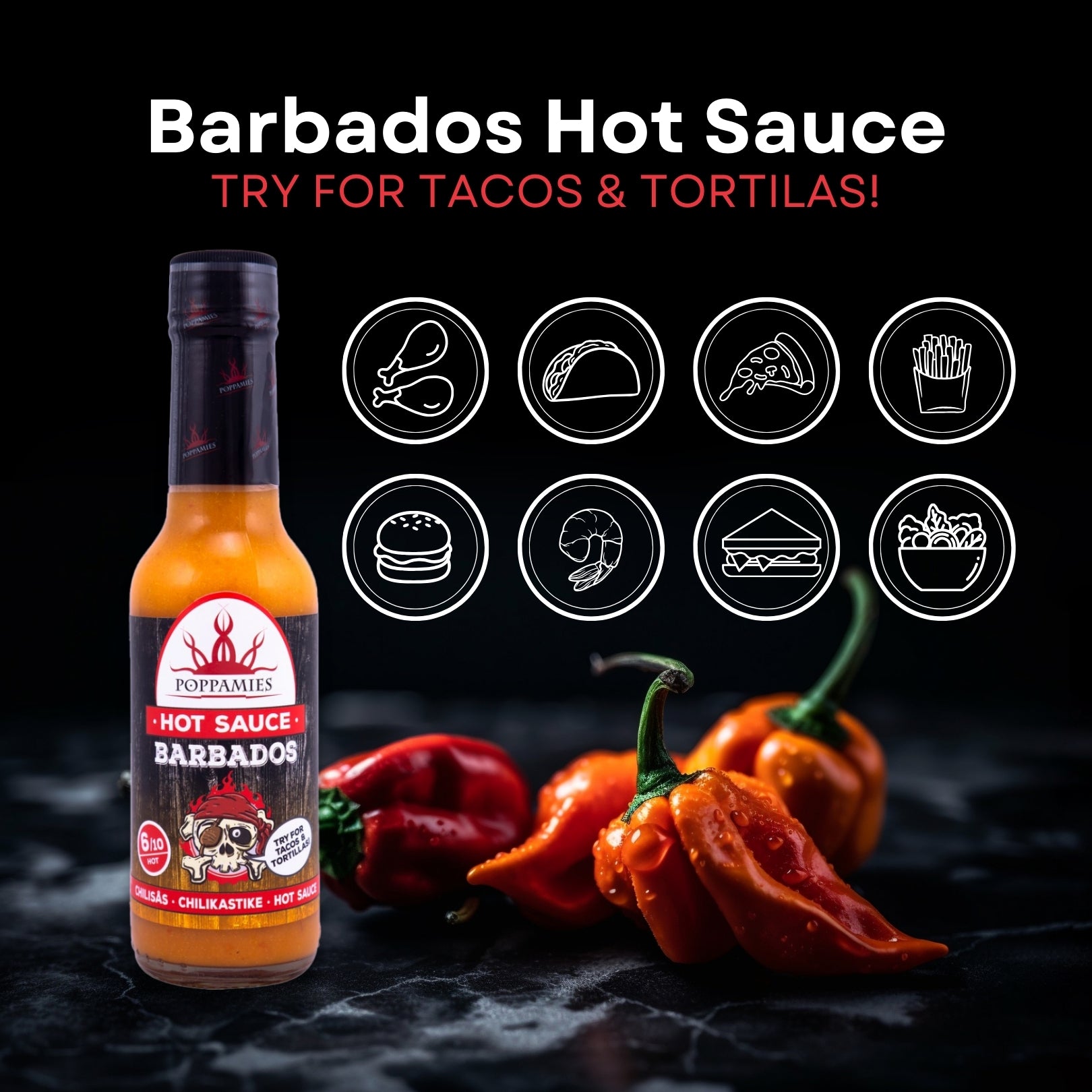 Poppamies Hot Sauce Barbados Caribbean Taste