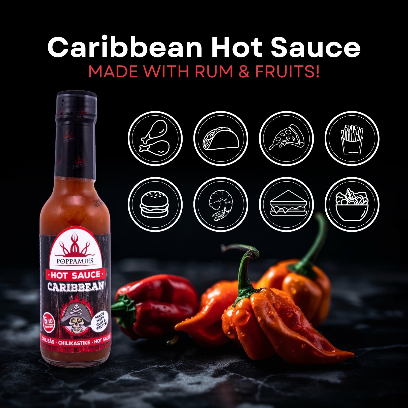 Poppamies Caribbean Hot Fruity Chili Sauce