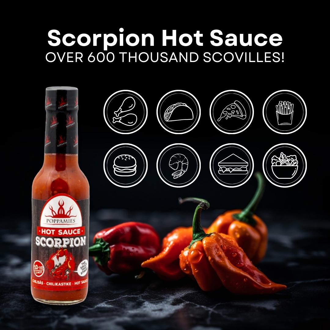 Poppamies Scorpion Hot Sauce from Trinidad scorpion chili
