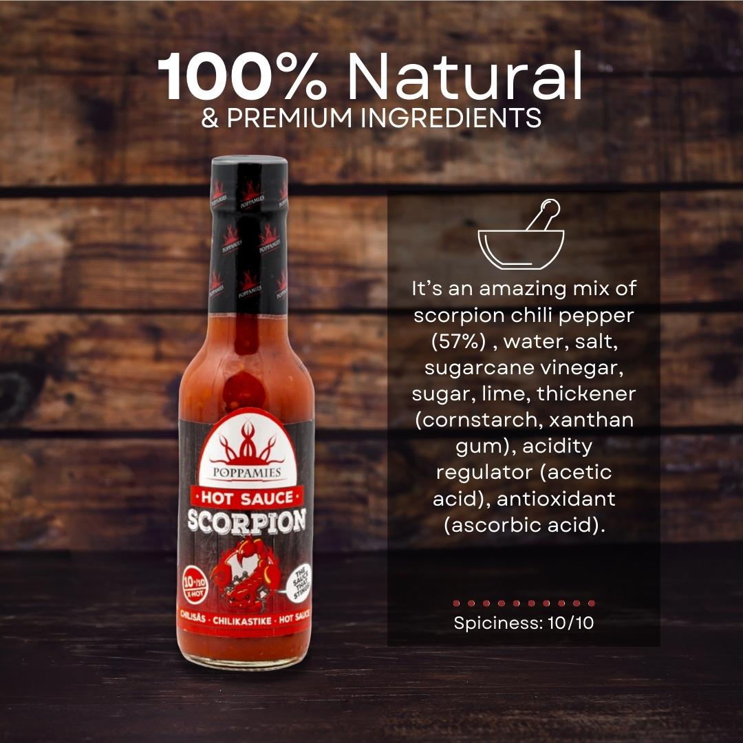 Poppamies Scorpion Hot Sauce from Trinidad scorpion chili