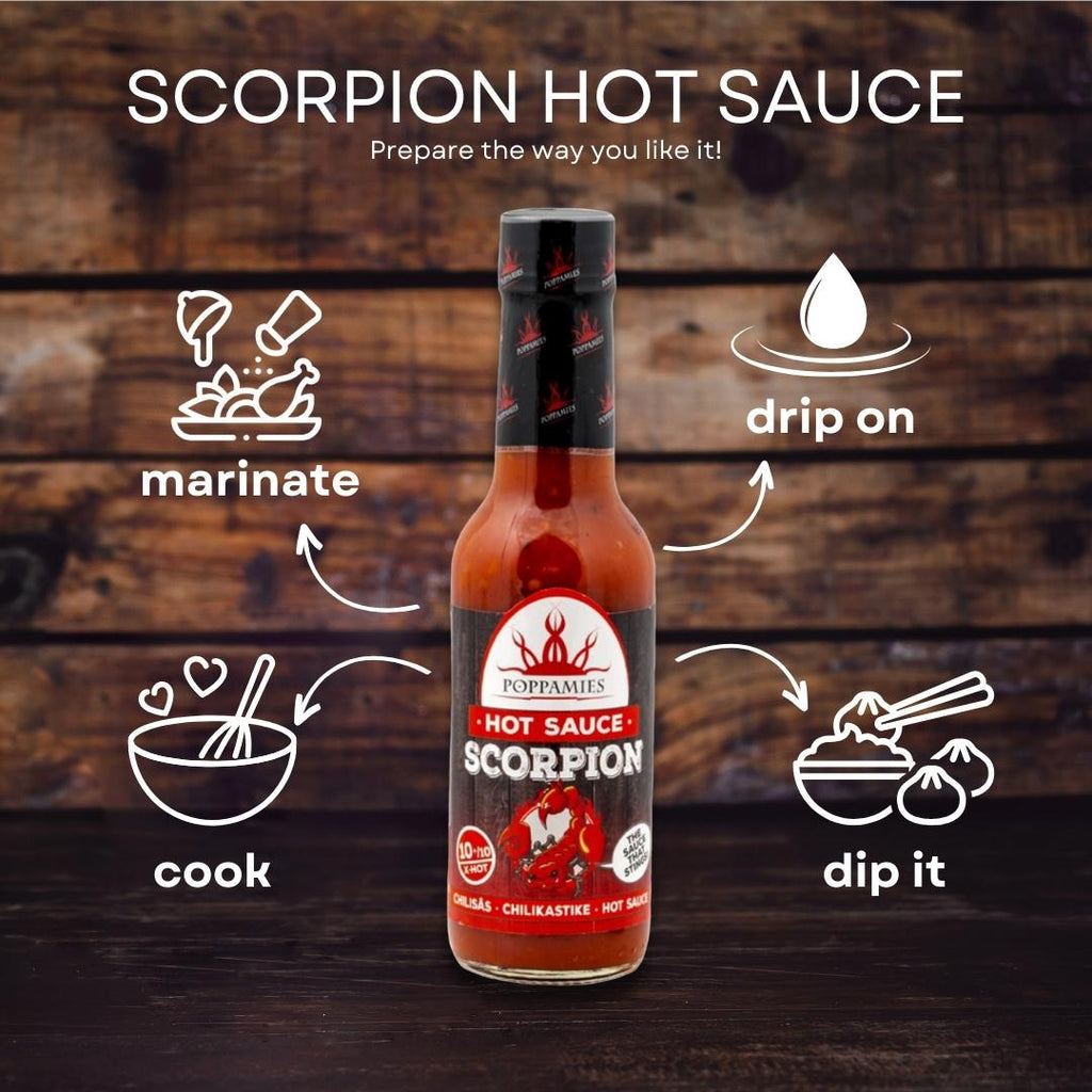 Poppamies Scorpion Hot Sauce from Trinidad scorpion chili
